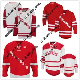 O h￳quei da faculdade usa Wisconsin Badgers Hockey Jersey Cole caufield linus weissbach Alex Turcotte Wyatt Kalynuk Roman Ahcan K'andre Miller