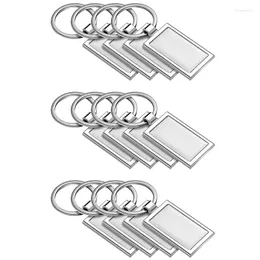 Keychains 12 Pieces Sublimation Blank Keychain Rectangle Metal Heat Transfer Key Rings For DIY Crafts Supplies