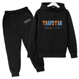 Men's Tracksuits Trapstar Spring Autumn Print Kids Hoodies Suit Boys Girls High Quality Sportwear Sets Children's Srteet Casual Pullover