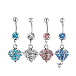 Navel Bell Button Rings Diamonds Style Puncture Jewelry Belly Ring Colorf 24D3 Drop Delivery Body Dh1Fk