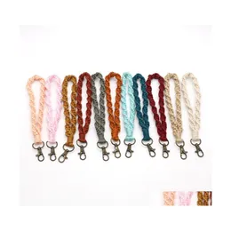 Keychains Lanyards Boho Handgjorda Woven Charm Designer Bag Tillbehör Key Ringkedjan Tiny Keyring Drop Delivery Fashion OTV3N