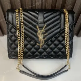 2023 Diseñadores Bolsos de hombro de cuero para mujer Bolsos cruzados clásicos Bolsos de lujo Bolsos de mano Carteras de mujer Bolso de cadena dorado plateado negro