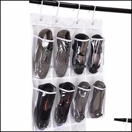 Portaoggetti Rastrelliere 24 Tasche Scarpe Dietro la porta Appeso Portaborse in tessuto non tessuto con ganci Borse organizer pieghevoli Dbc Drop Delivery Dhqp7