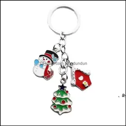 Party Favor Creativity Christmas Series Santa Snowman Keychain Zinc Eloy Pendant Gifts Decoration for Home Xmas Decor RRA10115 Drop Otnzg