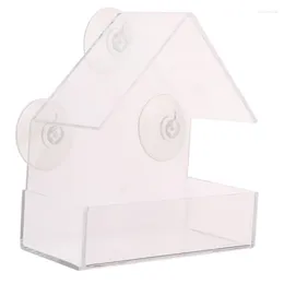 Andra fågelförsörjningar Transparent matare TRAY MATNERFönster Visa Birdhouse Pet Water Suction Cup Mount House Type