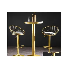Kommersiella möbler Meubles de Bar Nordic Chair Taburete Cocina Golden Checkout Counter High Stool Modern Lifting Rotating Drop Del Dhaxn
