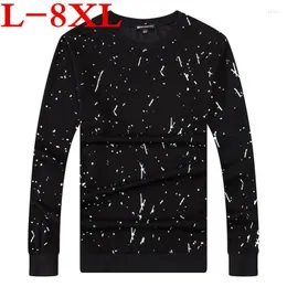 T-shirt da uomo 10XL 8XL Plus Size Big 9XL 7XL Autunno Camicia a maniche lunghe da uomo in cotone Loose Fit Divertente Tasca Moda Top di alta qualità