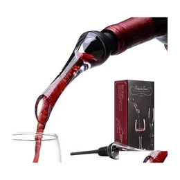 Бар инструменты Wine Aerator Pourer Decanter Pourware Соответствует семейным вечеринкам коктейли и т. Д. Подарочная коробка упаковка черная капля Otjmw