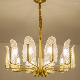 Ljuskronor omklädningsrum vintage mässing ljuskrona Candelabra lampa frostat glasblad lampskärm E14 LED -fixturbelysning hem