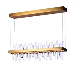 Kronleuchter Rechteck Esszimmer Kristall Kronleuchter Moderne Wohnzimmer Dekoration LED Hanglampen Cristal Bar Licht