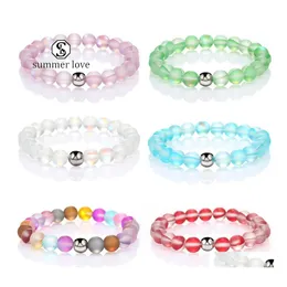 Cadeia de link Cristal Glass Flash Stone Stone Bracelet Mticolor NATURALSTONESTONELEJA MISTÓRIAS JOIXAS DE CHARM PARA MAN HOMENS DHHA1 ATRADORES