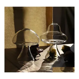 Wazony w kształcie grzyba szklany wazon hydroponiczny rośliny kreatywne rzemiosło wystrój domu do domowego salonu kwiat upuszczony ogród OTY20
