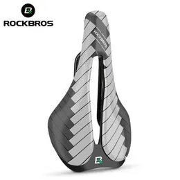 Rockbros Bisiklet Eyer Yarışı Nefes Alabilir Saddles Pu Ultralight Şok Emici Erkekler Kadın Bisiklet Güvenliği Yastık Koltuğu 0131