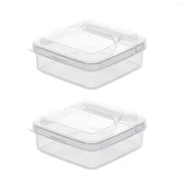 Storage Bottles 2pcs Flip Lid Fresh Keeping PP Transparent Refrigerator Leak Proof Fruit Butter Organizer Container Cheese Box