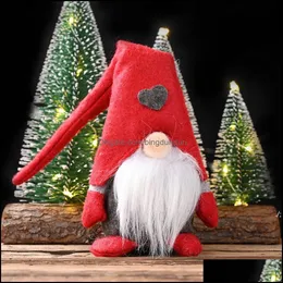 Decorazioni natalizie Foresta Anziano Vecchio in piedi Postura bambola Belle bambole senza volto Ornamenti Tessuto nordico 2021 Capodanno Xtmas Oti4J