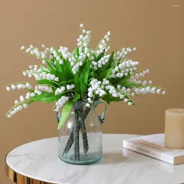 Decorative Flowers 3/6/10Pcs Artificial Lily Of The Valley Flower Faux White Purple Bellflower Plastic For Wedding Party Decor