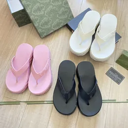 Luxury Sandals Womens Interlocking g Double Platform Sandale Slip on Sandal Foam Rubber Designer Slides Thick Bottom 5cm Flip Flops Thong Sliders Woman Beach Shoes