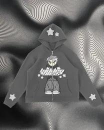 Kvinnors hoodies tröjor 2023 harajuku y2k hoodie japansk söt streetwear tecknad lös tröja par zip up goth kawaii kläder 230731