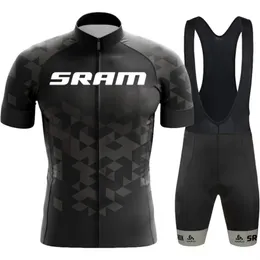 ركوب القميص الدراجات الأسود SRAM Team Clothing Bike 20d Shorts Ropa ciclismo Quick Dry Mens Summer Maillot culotte set 230801