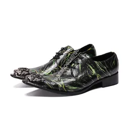 أزياء كريستيا بيلا مدببة إصبع القدم بأحذية أوكسفورد من الجلد الأصلي بالإضافة إلى الحجم الدانتيل للرجال حذاء نادي الحفل Brogue Chaussure Homme