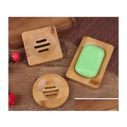 Soap Dishes Natural Carbide Wood Dish Container Box Shower Board Bathroom Rack Inventory Wholesale Drop Delivery Home Garden Bath Ac Dhozh