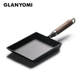 Pans Thickened Japanese Omelette Pan Tamagoyaki Nonstick Rectangle Mini Egg Frying Cast Iron Aluminum Alloy 230731