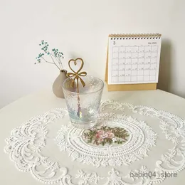 Table Cloth Retro Lace Table Cloth Cover Table Mat Anti-scald Pad for Cup Tableware for Dining Room Decorative Home Hotel R230819