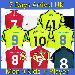 23 24 Futbol Forması S -5XL Smith Rowe Saka G.Jesus Hayranlar Oyuncu Sürümü Odegaard Nketiah 2023 2024 Futbol Kitleri Gömlek Erkek Çocuk Setleri Üniformaları