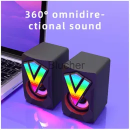 Компьютерные динамики 2022 Mini Computer Dinger USB Wired RGB -динамики 3D стерео звук