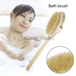 لوازم مرحاض حمام أخرى 42 × 7 سم مقشرات خشبية تدليك جسم دش الفرشاة الطبيعية Bristle Bath Brush SPA المرأة