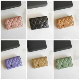 Casual Fashion Wallet Top Design Luxury Material Caviar High Quality Leather Card Seat Stripe Wallet Card Bag