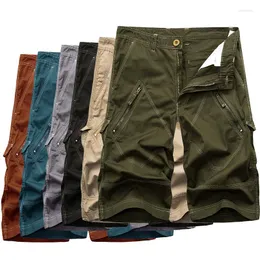 Men's Shorts Loose Multi-pocket Work Summer Fashion Casual Male Cargo Green Black Red Gray Khaki 28-32 34 36 38 40