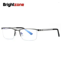 Güneş gözlüğü moda anti -mavi ışık metal yarım çerçeve bilgisayar miyop camlar erkek gözlük optik siyah gözlük reçeteli lüks ronde