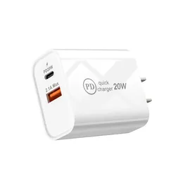 2ポートUSB C充電器PD20W QC3.0タイプC充電器高速充電携帯電話充電器アダプターSAMSUNG XIAOMI HUAWEI