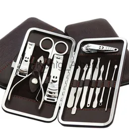 Nail Clippers 12pcs Manicure Set Kit Stainsal Steel Dail Clipper Puster File مقص أدوات الأظافر مجموعة X0801