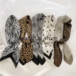 Cachecóis de Luxo Feminino com Estampa Vintage Houndstooth Feminino Zebra Chiffon Bandanas de Sensação de Seda Saco Bandana Lenço de pescoço Cachecóis Hijab J230801