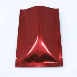 400st/Lot Red Open Top Aluminium Foil Vakuum Matförvaring Förpackningspåsar för nötter mellanmål TEA PACKING Värmeförsegling Mylar Pouches Bag