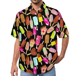 Men's Casual Shirts Aussie Ice Creams Loose Shirt Man Beach Make Merriness Print Hawaiian Graphic Short-Sleeved Cool Oversized Blouses