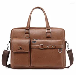 Briefcases Luxury Briefcase For Men Bags Fashion Design Laptop Handbag Office Work Bag Man Business Computer Top Handle Purses