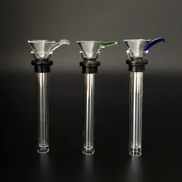 Szklane slajdy męskie i super slajdowe styl lejka z czarną gumą prosta dół na wodę szklane szklane rurki Bong