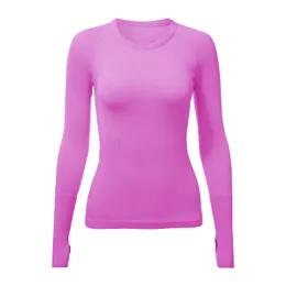 lu824 Womens Swift Shirt Yoga Long Sleeve Solid Color Sports Shaping Waist Tight Fitness Shirts Sportswear lululy lemenly Women Top