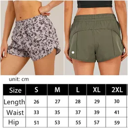 LL-0160 varumärke kvinnor yoga kläder höga midjeshorts träning korta byxor fitness slitage flickor som kör elastiska vuxna byxor sportkläder fodrad dragstring