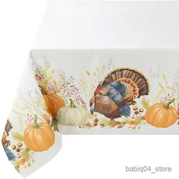 Table Cloth Thanksgiving Harvest Autumn Printing Waterproof Tablecloth Kitchen Restaurant Banquet Room Wedding Decoration Table Mat R230801