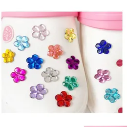 Shoe Parts Accessories Girls Shining Cute Cartoon Crystal Flower Pvc Charms Buckles Glow Luminous Fit Bracelets Clog Jibz Dr Series Randomly