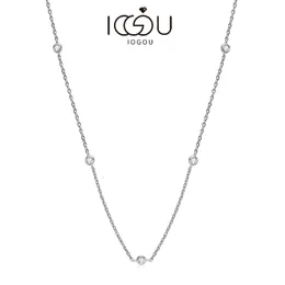 Strands Strings IOGOU Choker 925 Sterling Silver Round 25mm D Color Necklace for Women Virgin Girls Gift With Chain Length 162 inch 230731