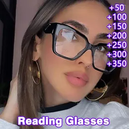 Óculos de sol R56507 Óculos de leitura femininos elegantes com armação larga 1,00 2,00 3,00 Quadrado listrado Presbiopia