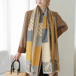 Schals Mode Frauen Warme Kaschmir Schal Schal Plaid Hahnentritt Damen Dicke Winter Reise Decke Hijab Foulard Weibliche Y23