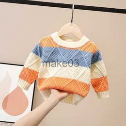 Cardigã Outono Inverno Crianças Crianças Manga Comprida Decote O Losango Color Block Tricô Camisola Bebê Meninos Pulôver De Malha Jumpers J230801