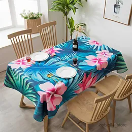 Table Cloth Tropical Green Printed Tablecloth Birthday Party Wedding Decoration Picnic Mat Family Dinner Tablecloth Table R230801