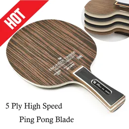 Tenis stołowy Raquets Super twardo Ebony Wood Dalbergia Blade 5 -Ply Sight Speed ​​Ping Pong dla szybkiego ataku ofensywnych graczy 230801